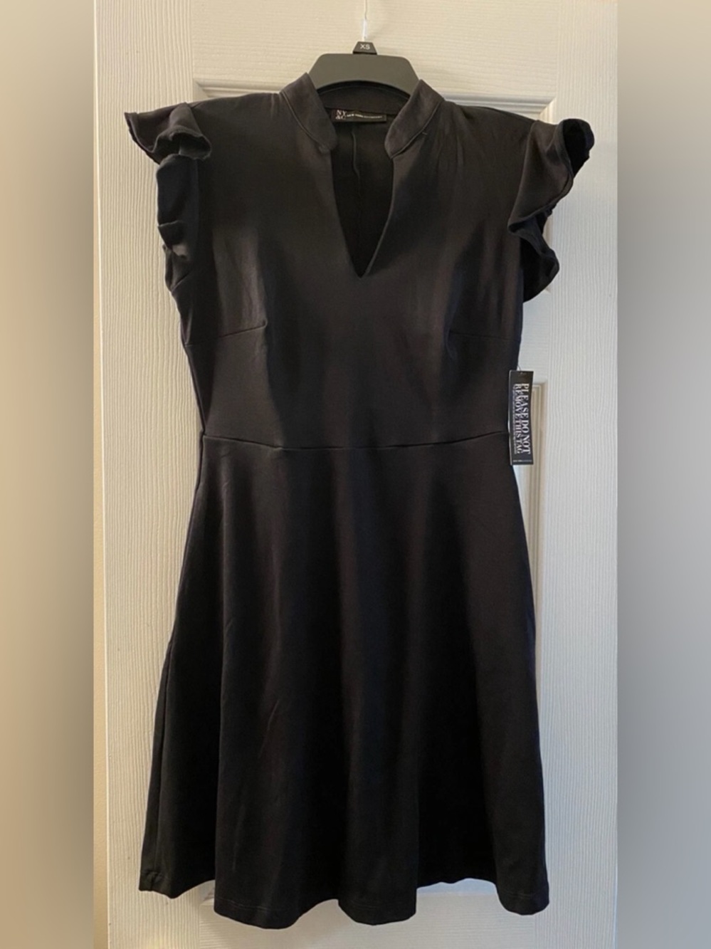 New York & Company Fit & Flare V-Neck Dress